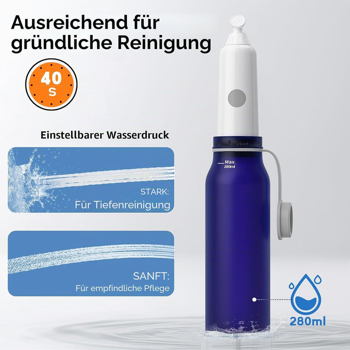 BIGCOW Tragbare Bidet mit 3 Sprühmodi | Elektrische Po Dusche | IPX7 Wasserschutz & Druckregulierung