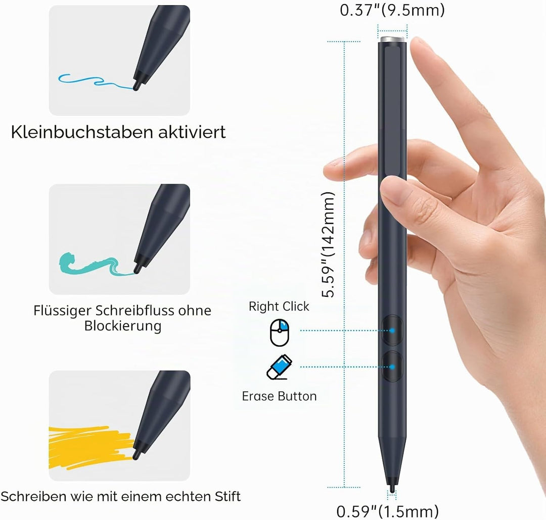 ANYQOO MPP Stylus Pen 1.51 mit 1024 Druckempfindlichkeit, Palm Rejection, AAAA-Batterie, Lange Akkul