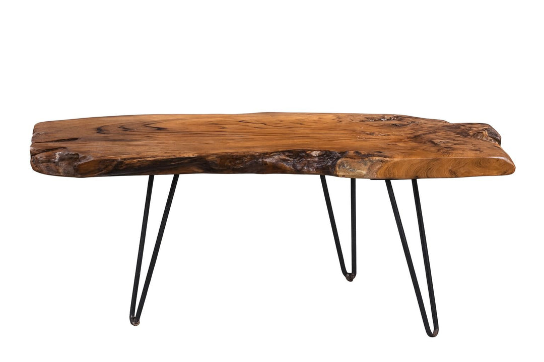 HomeTrends4You Tallus Couchtisch, Holz, Teak, 100 x 40 x 40 cm, Braun Braun