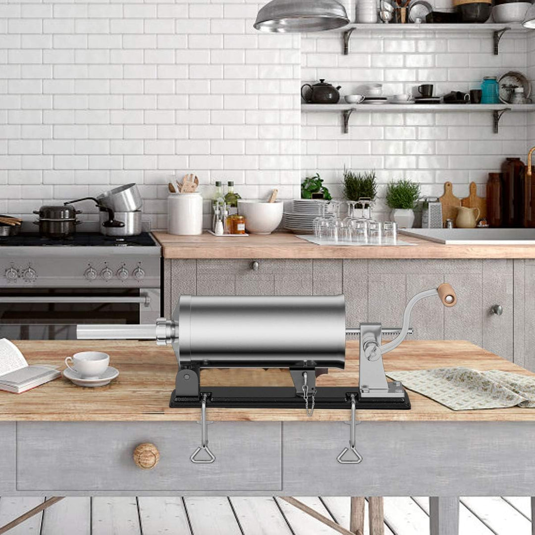 DREAMADE 4,8 L Wurstfüller Manuell, Wurstfüllmaschine mit 4 Füllrohre, Wurstfüller Edelstahl Wurstma