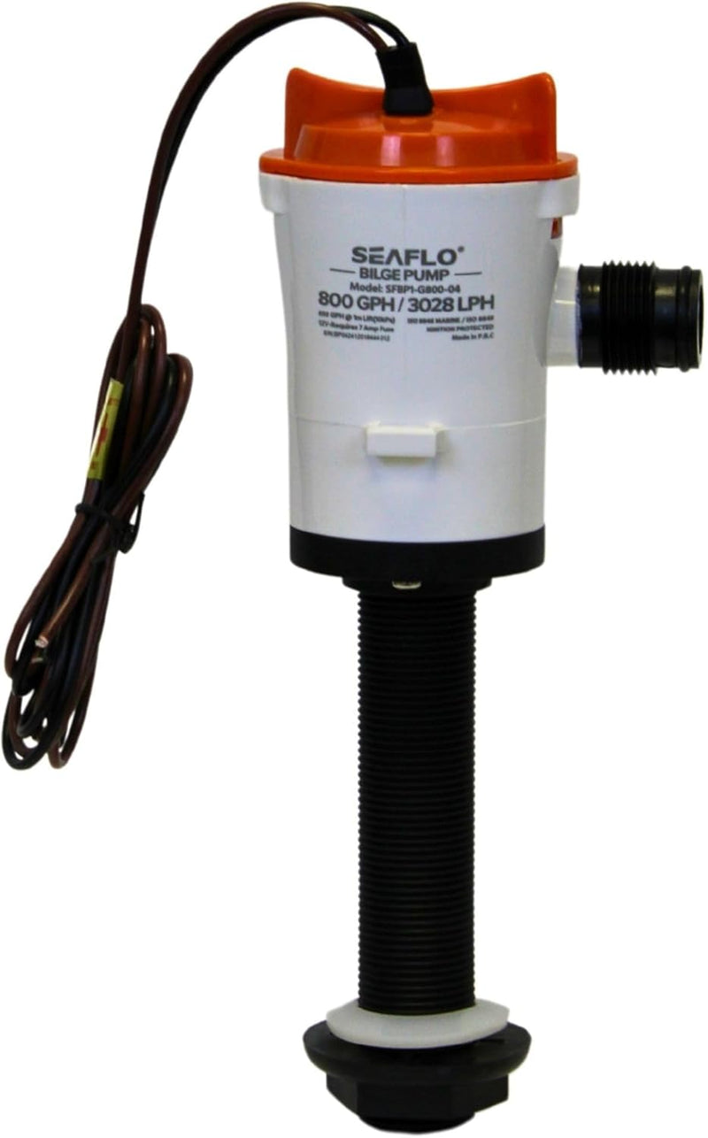 SEAFLO Luftsprudler Livewell Pumpe, 12 V, 800 GPH, tauchfähig, abnehmbare Kartusche (gerade) Straigh