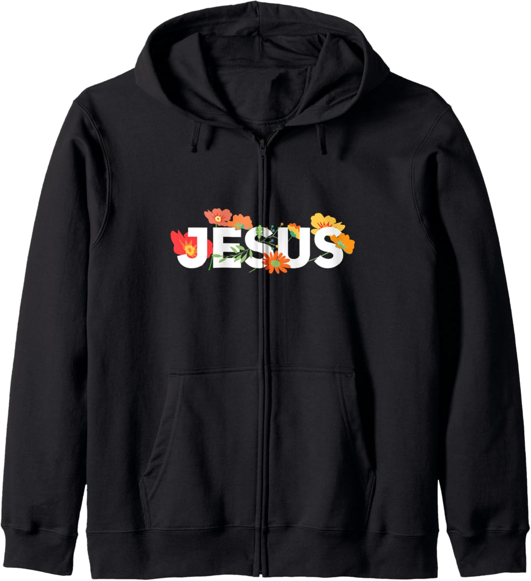 Jesus mit Blumen. Christliches Design Kapuzenjacke