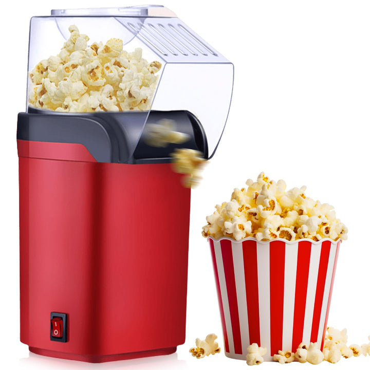 1200w Popcornmaschine, Mini Heissluft Popcorn Maker Gesund Ohne Öl Fett 2 Minuten One-Touch-Bedienun
