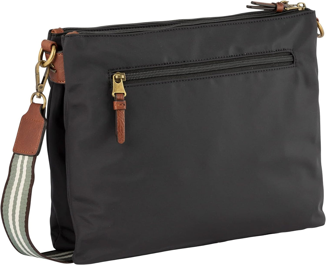 camel active bags Bari Damen Umhängetasche Crossbody Bag Mittelgross Schwarz Schwarz 33 x 6 x 25, Sc