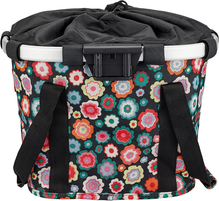 KLICKfix Unisex – Erwachsene Happy Flowers Fahrradkorb, Bunt, 15 Liter Colourful 15 litres, Colourfu