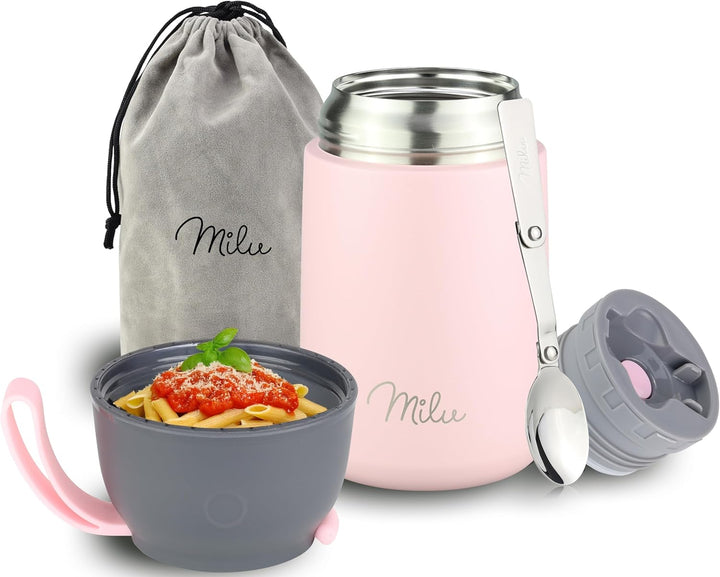Milu® Thermobehälter 450, 650ml | Edelstahl Warmhaltebehälter | Essensbehälter | Speisegefäss Babyna