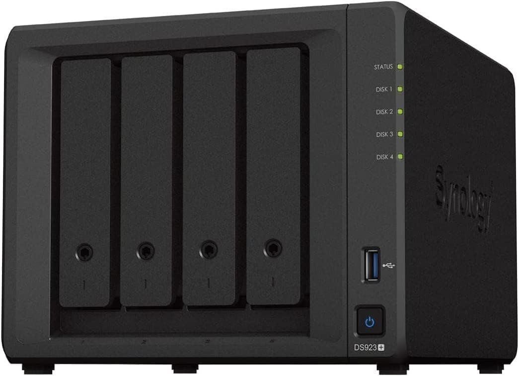Synology DS923+ 16TB 4 Bay Desktop NAS Lösung, installiert mit 4 x 4 TB Western Digital Red Plus Lau