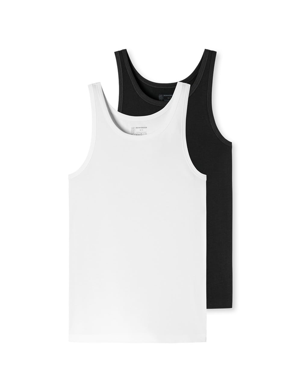 Schiesser Herren 2 PACK Unterhemd ohne Arm Bio Baumwolle - 95/5 Organic S Sortiert 1_176038, S Sorti