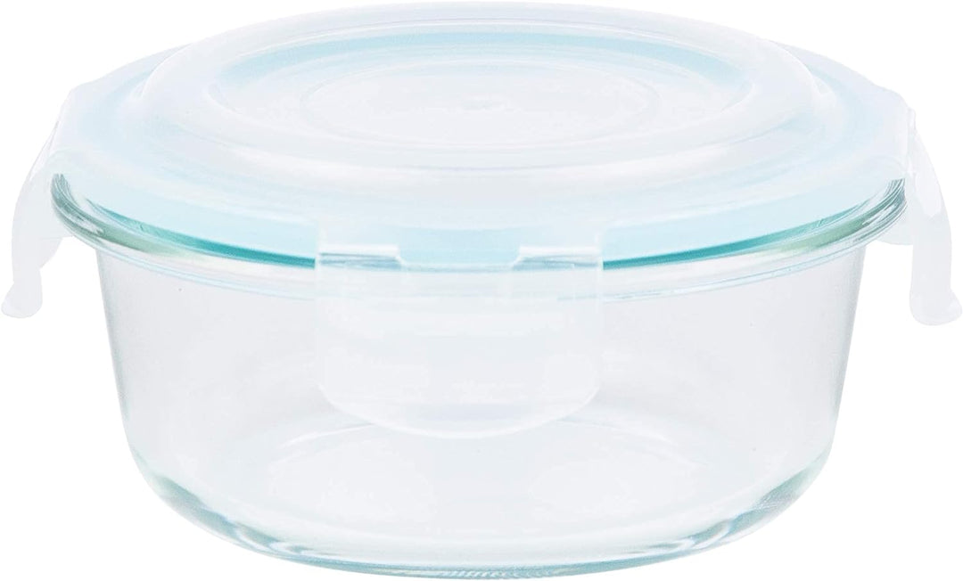 Grizzly Glas Frischhaltedosen, Set 6x 400 ml, luftdicht, rund, Click-Verschluss, vielseitige Vorrats