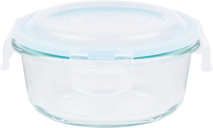 Grizzly Glas Frischhaltedosen, Set 6x 400 ml, luftdicht, rund, Click-Verschluss, vielseitige Vorrats