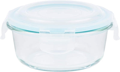 Grizzly Glas Frischhaltedosen, Set 6x 400 ml, luftdicht, rund, Click-Verschluss, vielseitige Vorrats