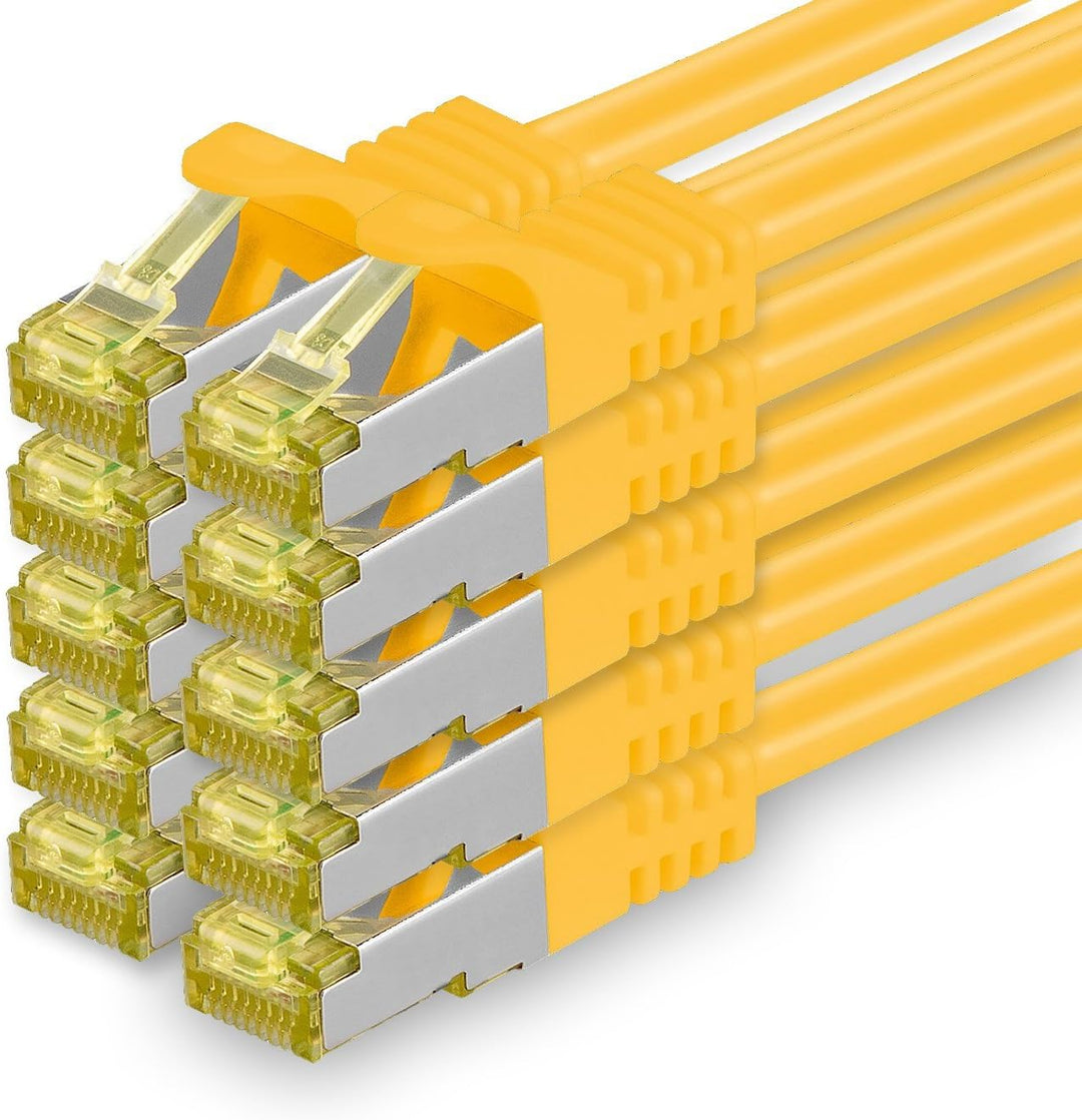 Cat.7 Netzwerkkabel 3m Gelb 10 Stück Cat7 Ethernetkabel Netzwerk LAN Kabel Rohkabel 10 Gb s SFTP PIM