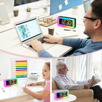 Sukeen Wecker Digital, Wecker Kinder Digital, Wecker Mit Licht, Digitaler Uhr Mit Doppelalarm, 8 Ein