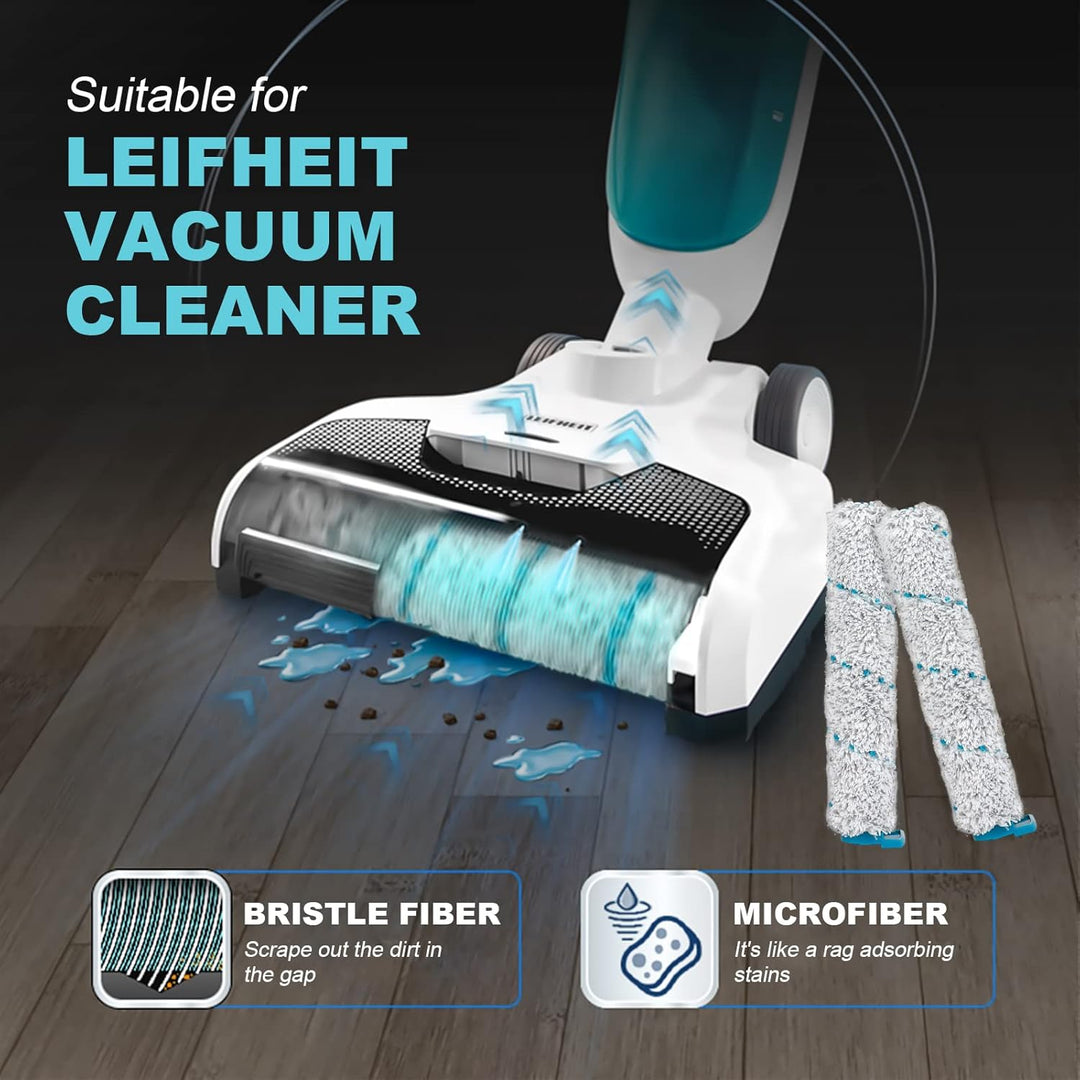 Zubehörset für Leifheit Akku-Wischsauger Regulus Aqua PowerVac Nasssauger 2 Mikrofaserwalzen & 6 Sch