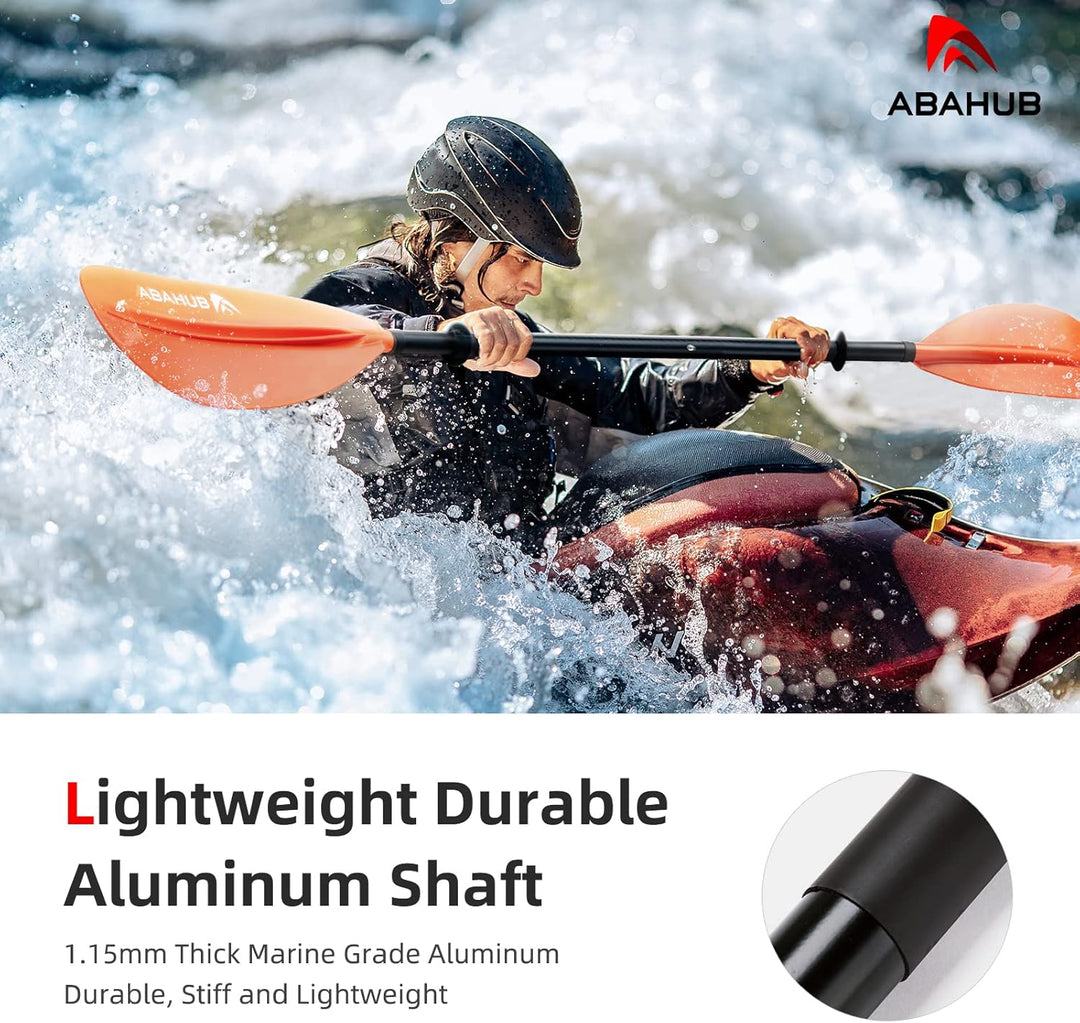 Abahub 218/230/241cm Kajak Paddel Aluminium Doppelpaddel mit Paddelleine für Kajakfahren Ruderboot K