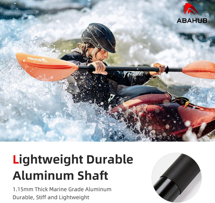 Abahub 218/230/241cm Kajak Paddel Aluminium Doppelpaddel mit Paddelleine für Kajakfahren Ruderboot K