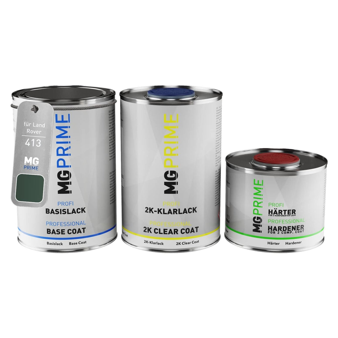 MG PRIME Autolack Dose Set für Land Rover 413 / LRC413-HUL Carrigada Green Mica Metallic Basislack 2