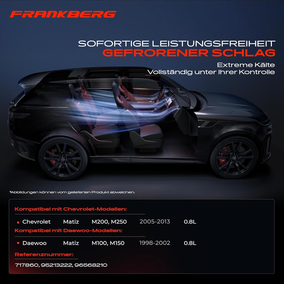 Frankberg Klimakompressor Klimaanlage Kompatibel mit Matiz M200 M250 0.8L Schrägheck 2005-2007 Matiz