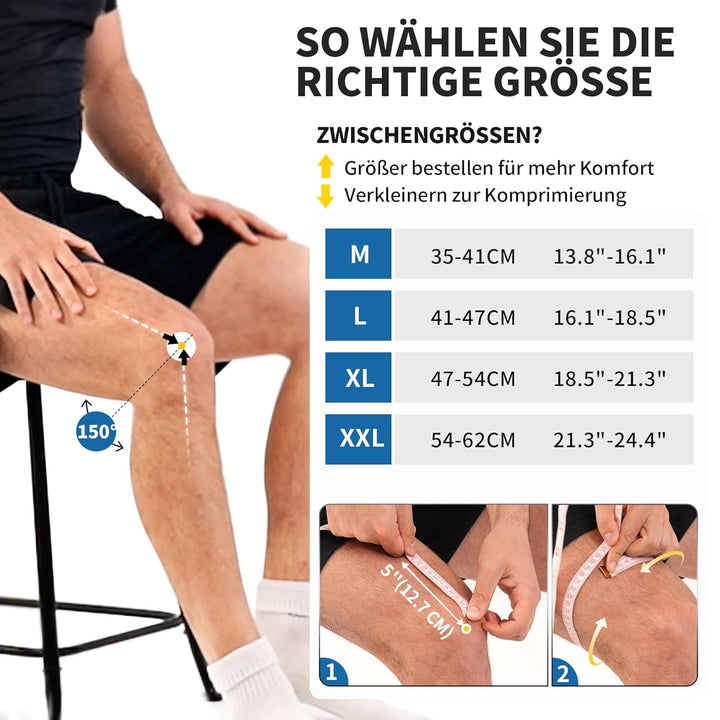 CAMBIVO 2 Stück Kniebandage Damen Männer, Kniestütze mit PMMA-Seitenstabilisatoren und Patella Pad,