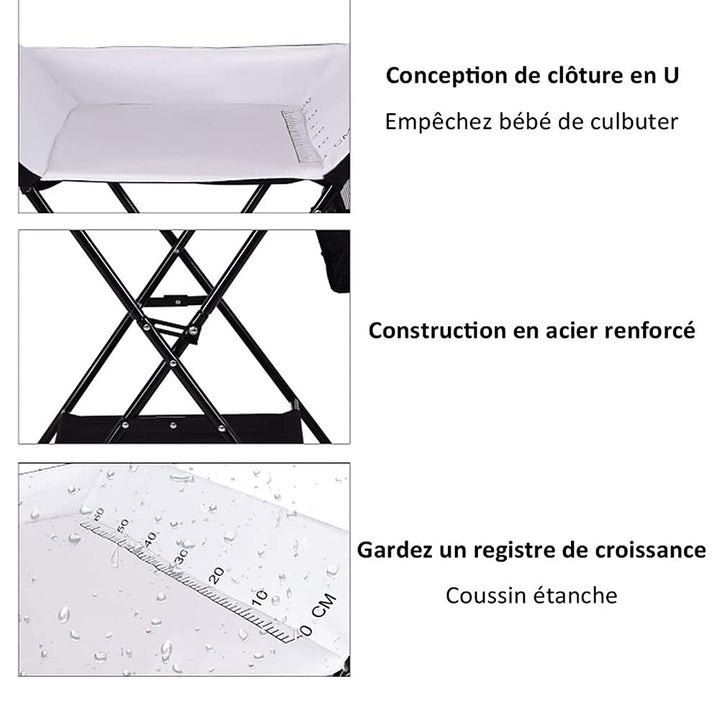 Wickeltisch und Badewanne 2-in-1 für Babys - Von Geburt bis 12 Monate (bis zu 25 kg) - Faltbar und T