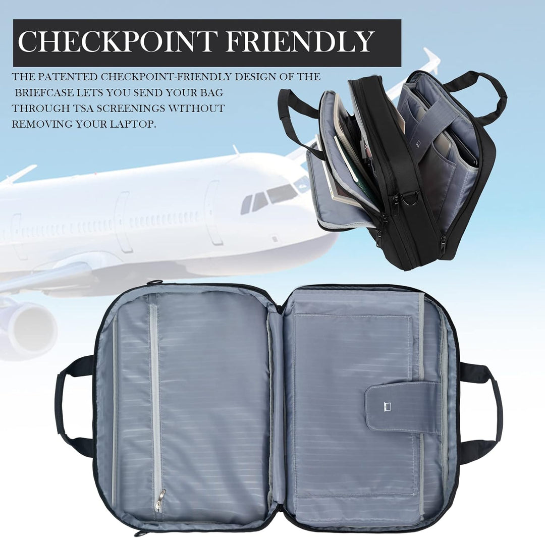 EMPSIGN Laptop Tasche 17 Zoll Laptoptasche für Herren Damen, Wasserdicht Erweiterbare Bussiness Akte