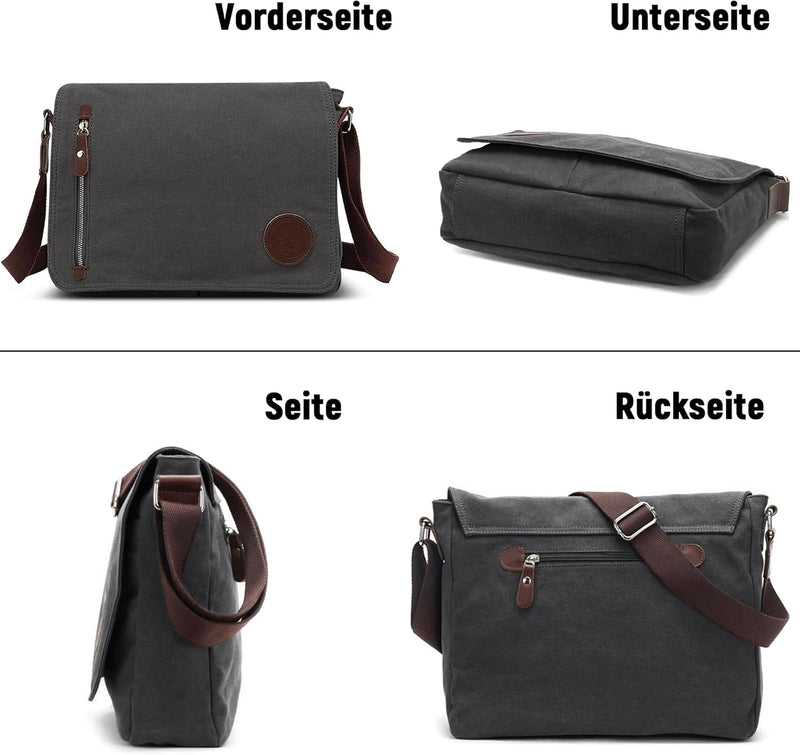 VARLIVOO Umhängetasche für Herren Schultertaschen 14" Zoll Laptoptaschen Messenger Bags Kuriertasche