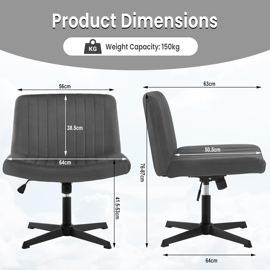 WOLTU Relaxsessel ohne Armlehne, Bürostuhl, Schreibtischstuhl Drehstuhl, ergonomischer Stuhl, Samt S