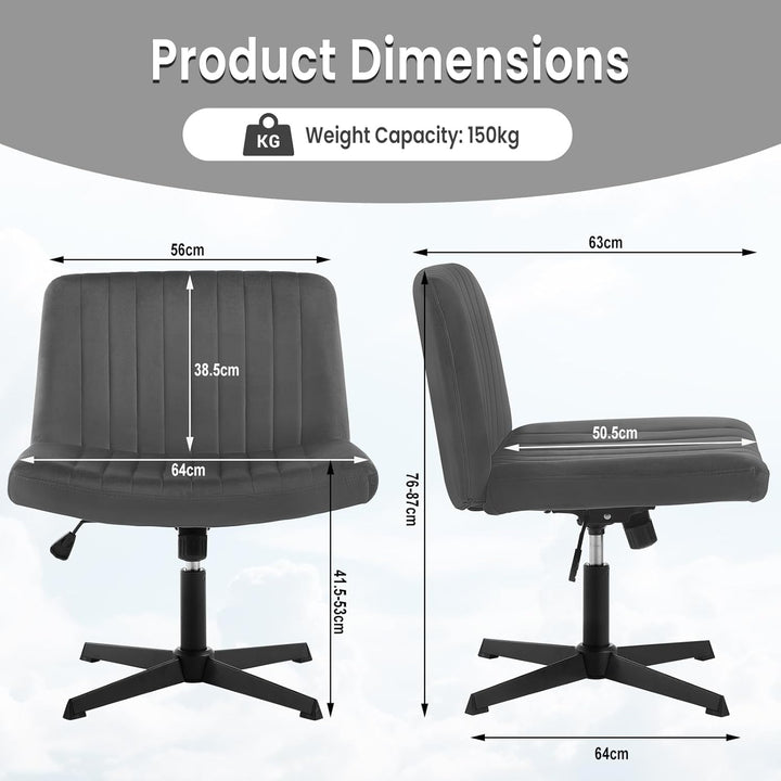 WOLTU Relaxsessel ohne Armlehne, Bürostuhl, Schreibtischstuhl Drehstuhl, ergonomischer Stuhl, Samt S