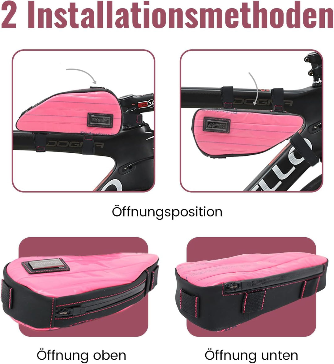 RIDENOW Fahrradtasche Rahmentasche aus recycelten TPU-Schläuchen & Gummischläuchen, Schmale wasserdi