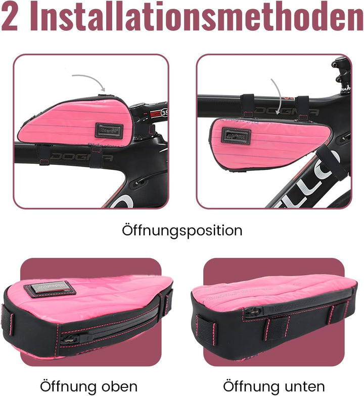 RIDENOW Fahrradtasche Rahmentasche aus recycelten TPU-Schläuchen & Gummischläuchen, Schmale wasserdi