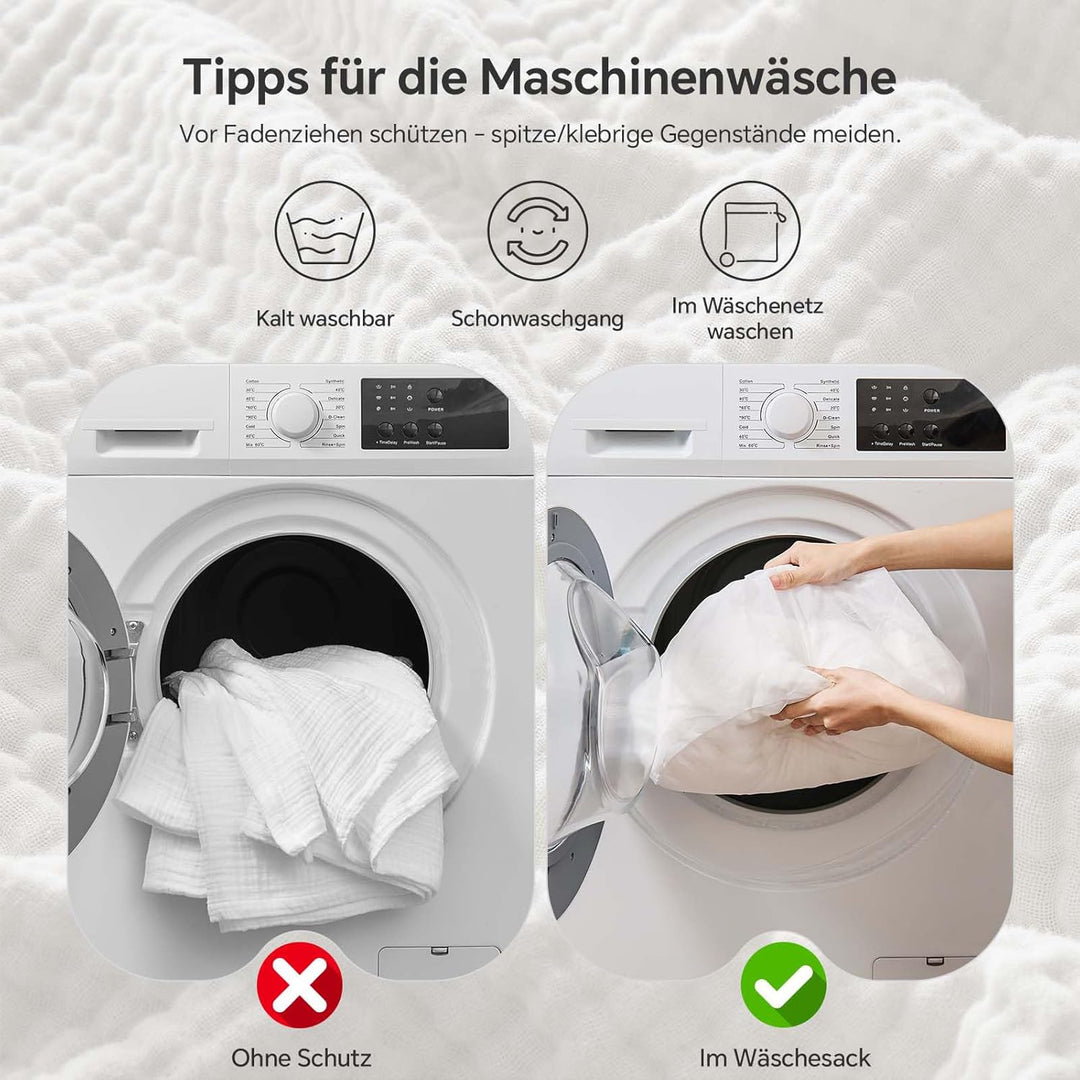 BEDELITE Musselin Decke 127x177 für Erwachsene - extra weiche & atmungsaktive Sommer Tagesdecke als