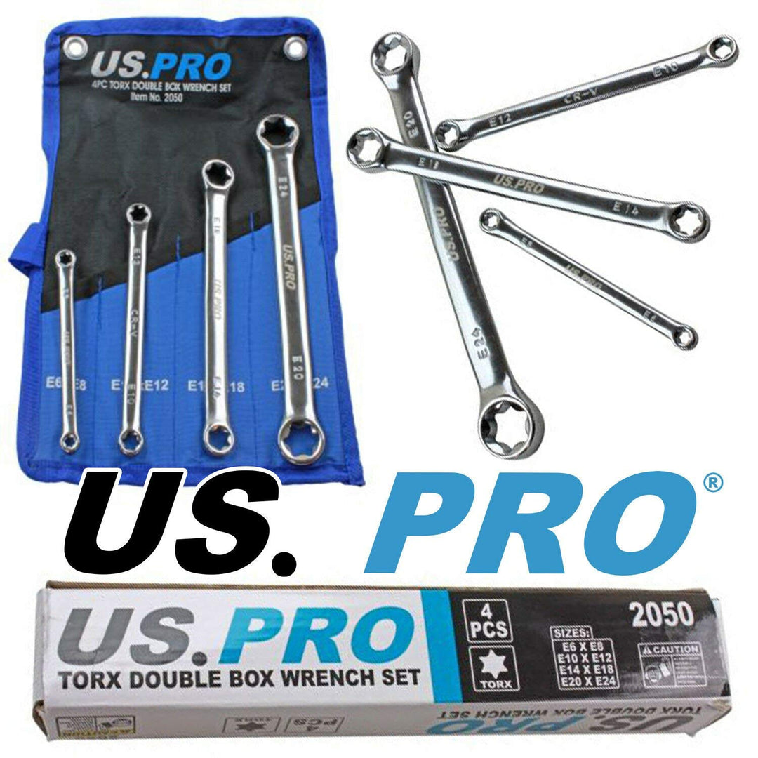 US Pro 2050 Doppelringschlüssel Satz E6-E24 Schlüssel E-Profil für Aussen-Torx Schrauben