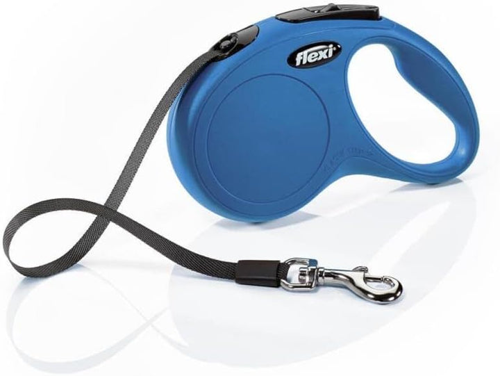 Flexi Leine New Classic S, 5 m, Gurt, bis 15kg blau