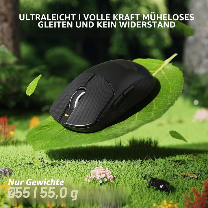 ATTACK SHARK X8SE Kabellose Gaming-Maus, 55g Ultraleicht, PAW3311 Sensor, BK52820 Chip, 25.000 DPI,