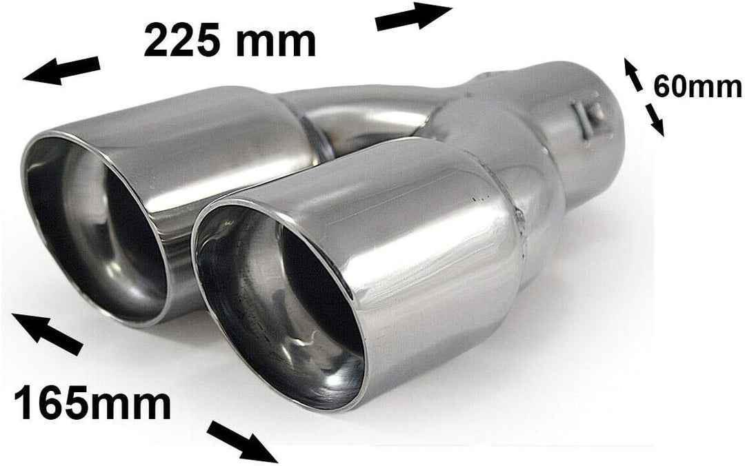 Doppel Auspuffblende Endrohr Auspuff Universell Schalldampf Doppelendrohr Sport Sportauspuff Blende