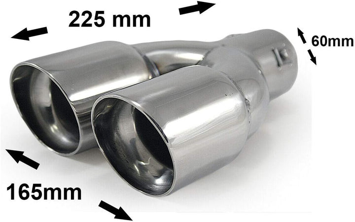 Doppel Auspuffblende Endrohr Auspuff Universell Schalldampf Doppelendrohr Sport Sportauspuff Blende