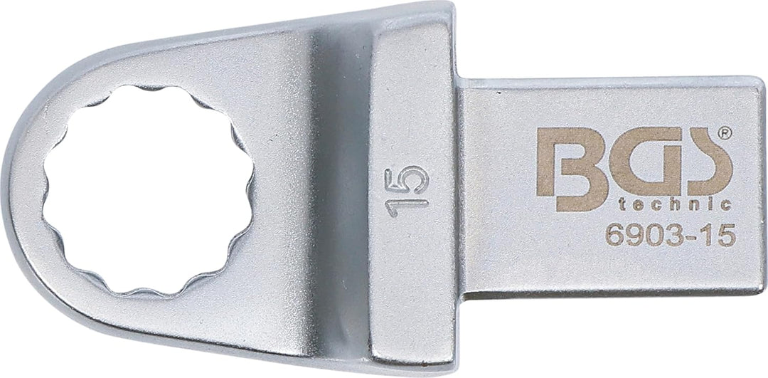 BGS 6903-15 | Einsteck-Ringschlüssel | 15 mm | Aufnahme 14 x 18 mm, 15 mm