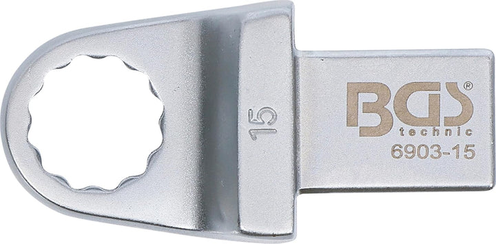 BGS 6903-15 | Einsteck-Ringschlüssel | 15 mm | Aufnahme 14 x 18 mm, 15 mm