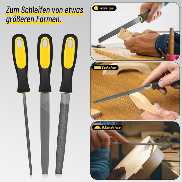 FZENeast Feilen Set, 9tlg Hochwertiges Profi Kohlenstoffstahl Feilen Satz mit Aufbewahrungstasche, F