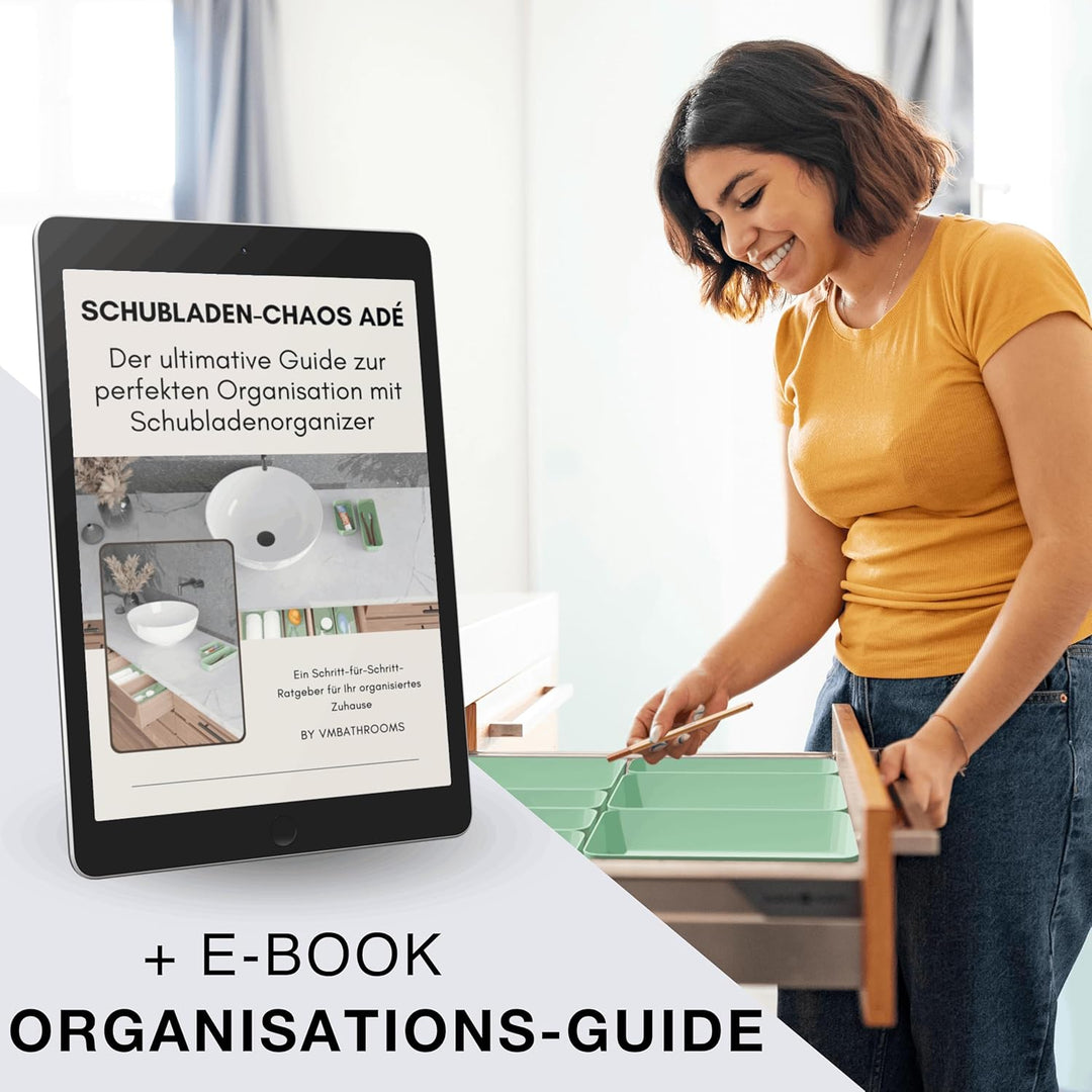 VMbathrooms Schubladen Organizer Set für jeden Bedarf | Praktische Schreibtisch Sortierboxen | Schub