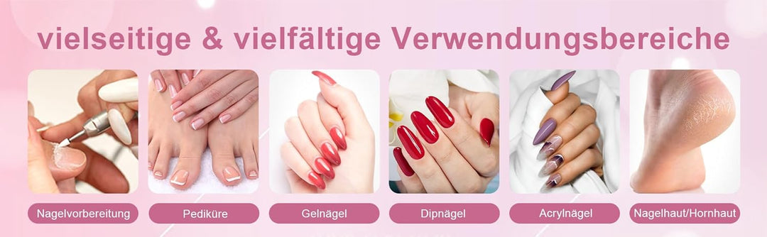 LEBEXY Elektrische Nagelfräser Maniküre Pediküre Kabellos Set | Nagelfeile Fräser Schleifpolierer fü