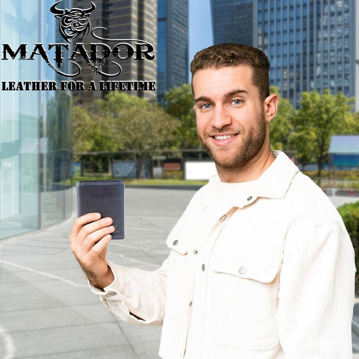 MATADOR Leder Portemonnaie Herren #VIGO mit edler Geschenk Box, Elegante RFID Geldbörse, Luxus Portm