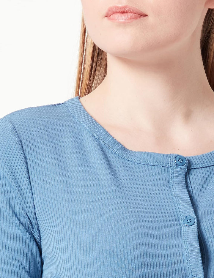Triumph Damen Natural Spotlight Rib Cardigan Pyjamaoberteil 40 Liberty Blue, 40 Liberty Blue
