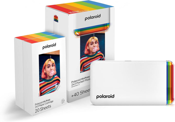 Polaroid Bundle Hi-Print+Paper - 2nd Generation - Bluetooth-verbundener 2x3 Pocket Photo- und Dye-Su