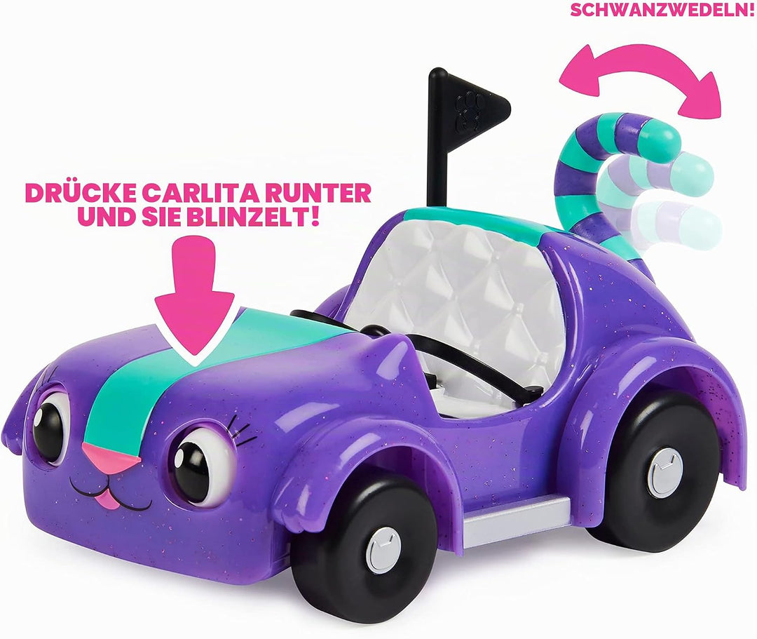 Gabby’s Dollhouse, Carlita-Spielzeugauto mit Pandy Paws-Sammelfigur & Magical Musical Cat Ears, Haar