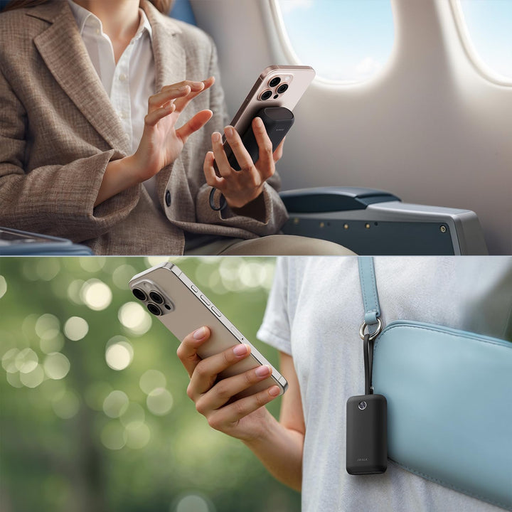 iWALK Mini Tragbares Ladegerät 10000 mAh, 22,5W USB-C Powerbank mit integriertem Kabel, Ultra-kompak
