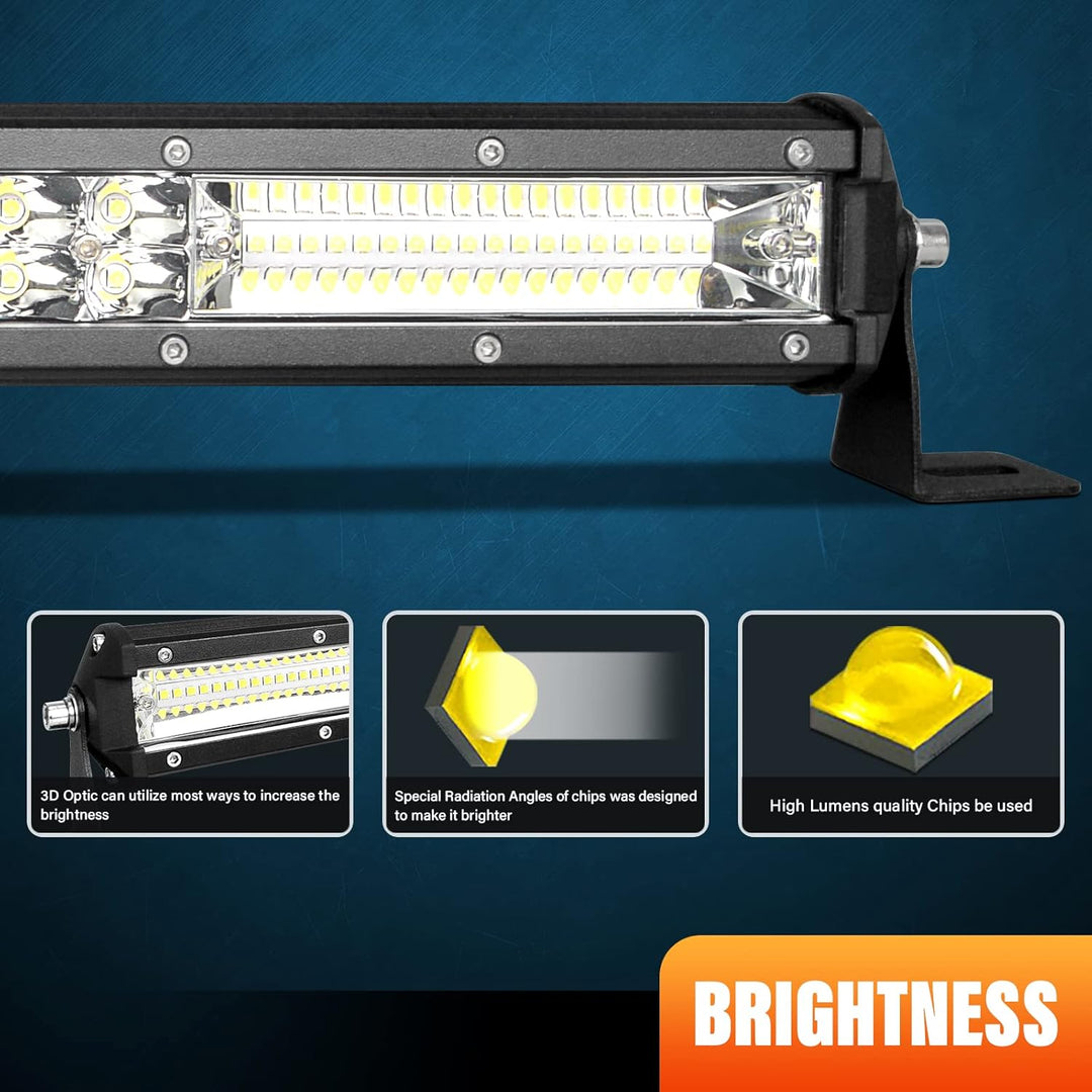 AUXTINGS LED Zusatzscheinwerfer Bar,50 cm 180W Lightbar 12600lm Schlank Einzelreihe LED Arbeitsschei