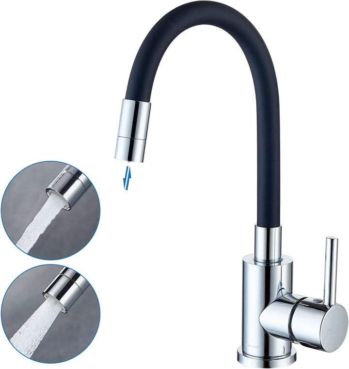 Wasserhahn Bad Mit 2 Wasserstrahlarten,Waschtischarmatur Aus Sicherer Silikonschlauch,360° drehbare,