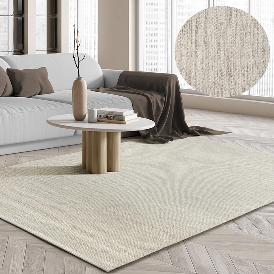 the carpet Boho Natur Wool Handgewebter Wollteppich im natürlichen skandinavischen Boho-Look, Handar