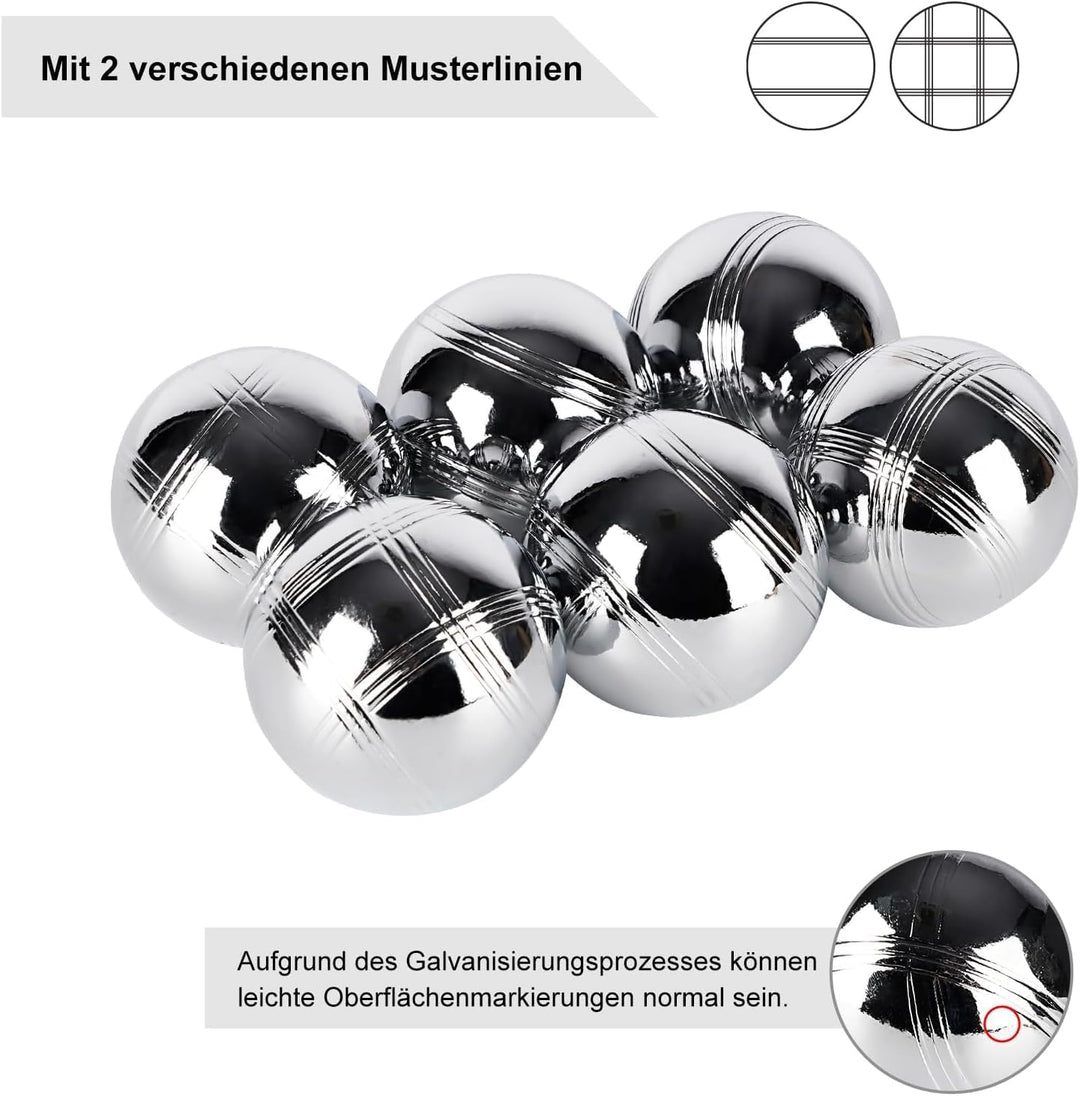 Personalisierte Boccia Kugeln mit Gravur Name/Logo/Text, Professionelles Petanque, Metall Boule Set